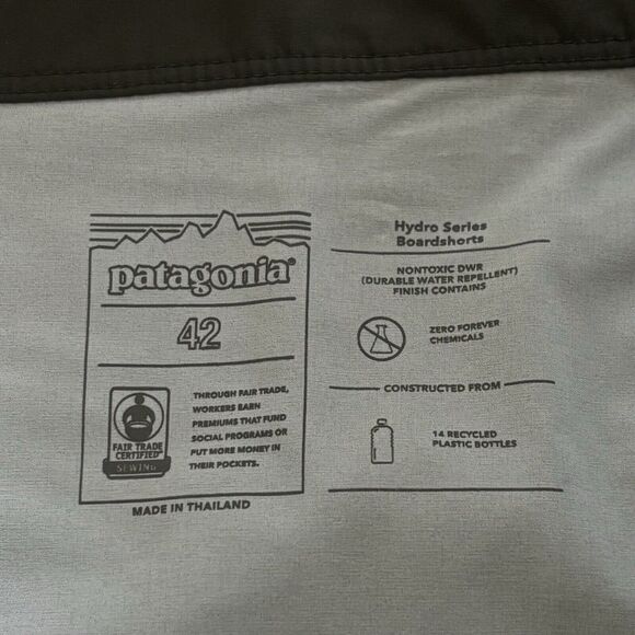 Patagonia Men's - Hydropeak Boardshorts 18" Swim Trunk Forge Grey Print Size 42 - Picture 4 of 7